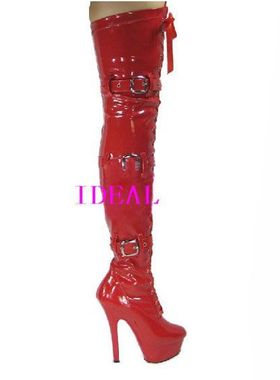 15厘米 黑色性感骑士靴女时尚超高跟鞋大码长靴鞋 厚底过膝靴