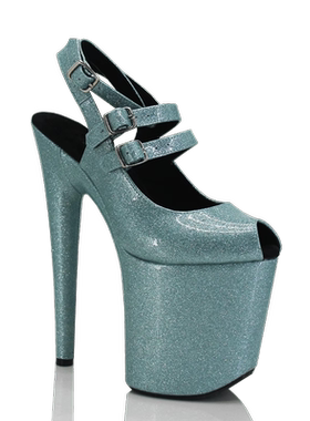 IDEAL MA 新款20厘米钢管舞超高跟鞋欧美时尚鱼嘴主持走秀凉鞋女