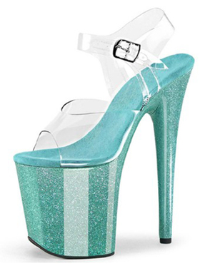 IDEAL MA模特超高跟鞋20公分舞台走秀凉鞋女珠光闪亮表演钢管舞鞋