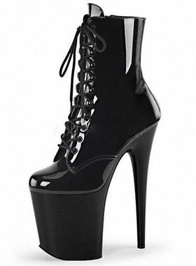 性感夜店钢管舞靴短靴15/17/20CM超高跟靴白色表演舞台厚底情趣鞋