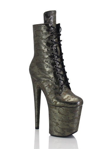 店钢管舞短靴20CM迷彩色欧美