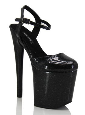 IDEAL MA新款模特走秀鞋20CM高跟鞋珠光紫色包头凉鞋夜店钢管舞鞋