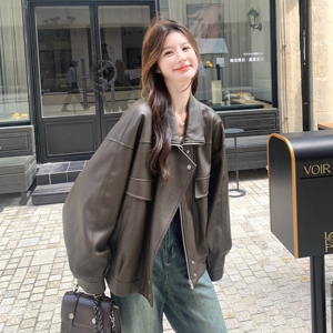 高级感PU皮衣外套女2025秋季新款爆款港风复古小个子机车服夹克潮图片