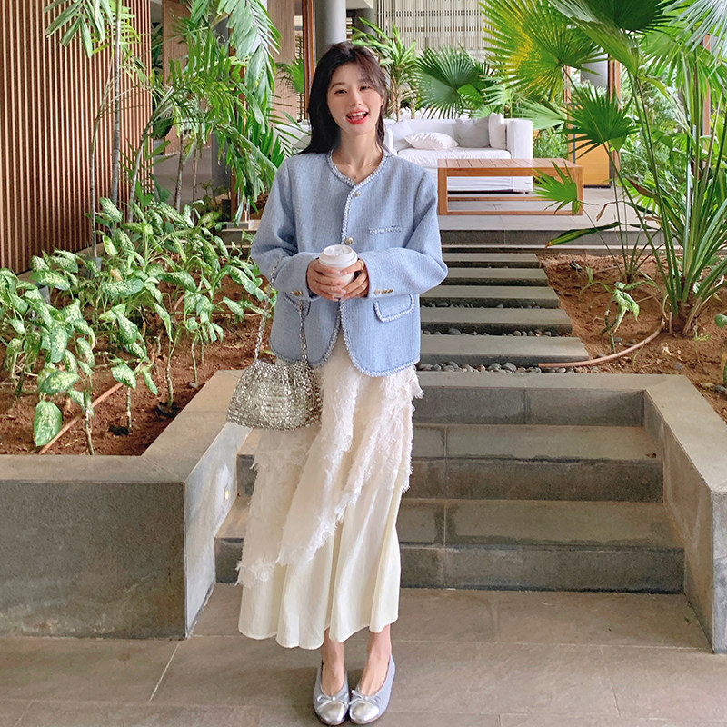 现货！浅蓝色短款小香外套260-3321-P135K188,女装短外套,芭图娜