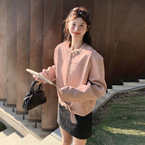 粉色皮衣外套女2025春季新款高级感炸街甜酷短款机车夹克流行爆款，女装皮衣，芭图娜