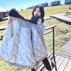 大货主推！90绒 米色可脱卸毛领工装羽绒服 B260-5323-P275K378图片