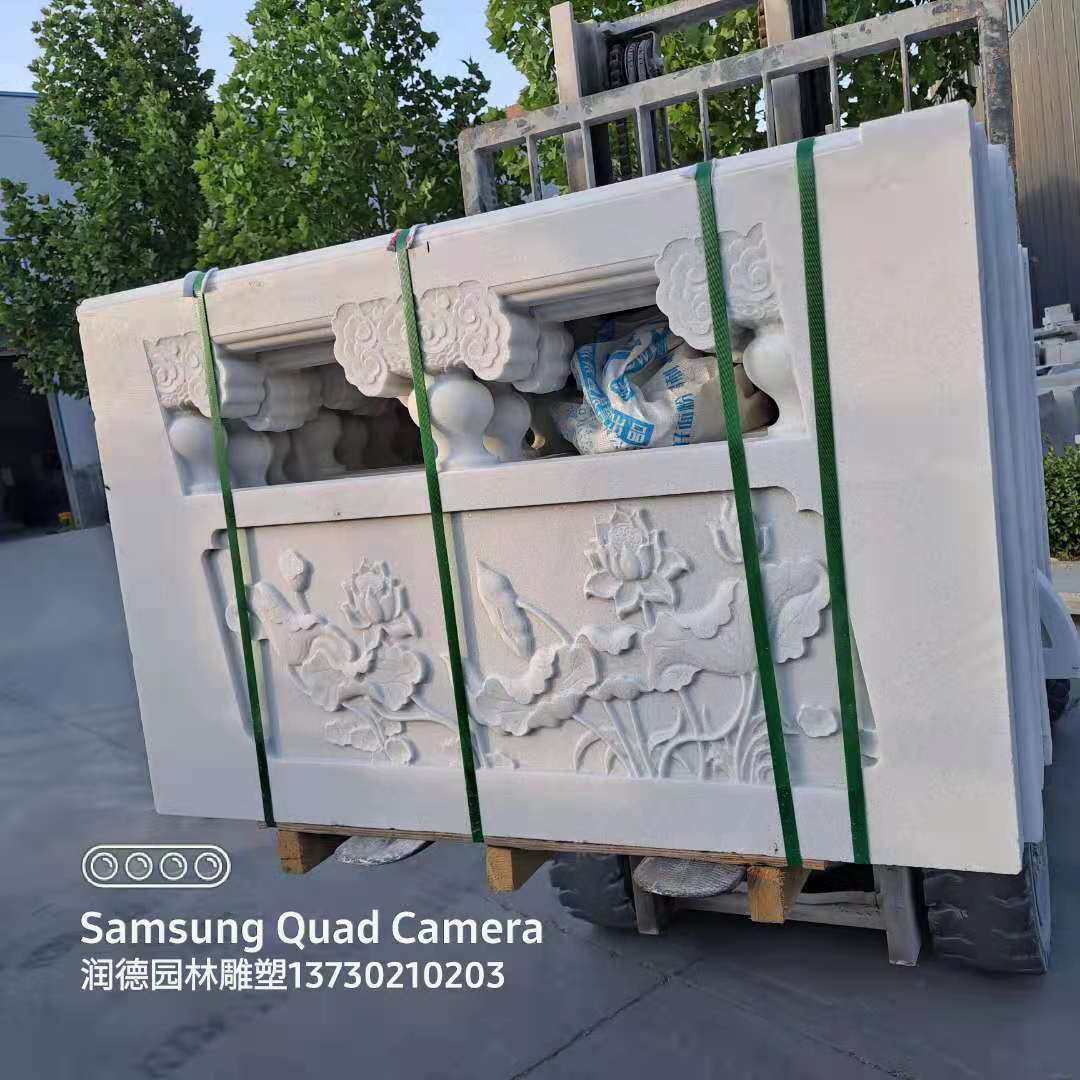 石雕石桥栏板汉白玉小桥栏杆别墅庭院石拱桥护栏围栏升旗台小石桥