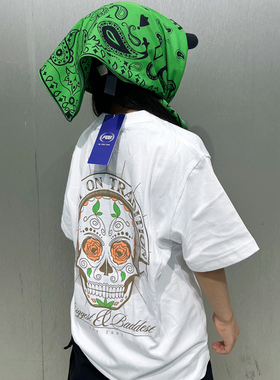 B&B联名经典款玫瑰骷髅纯棉少儿街舞HIPHOP嘻哈BBOY 宽松纯棉短袖