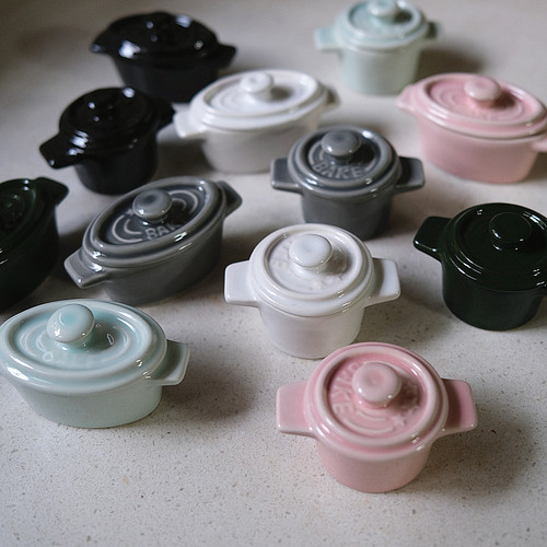 陶瓷带盖迷你小烤碗蒸蛋碗辅食