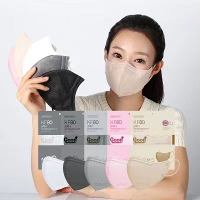 Goodmanner韩国KF94白黑色灰色粉色成人大号口罩防尘2D夏季防护