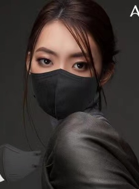 aer韩国进口KF94黑白色2D成人中号防尘薄款夏季高颜值显脸小防护
