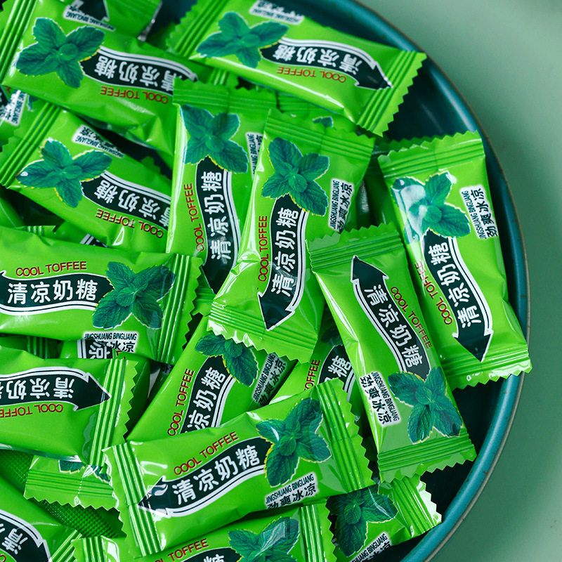 清凉薄荷味奶糖125克软糖老式糖果8090后怀旧童年休闲小吃零食品