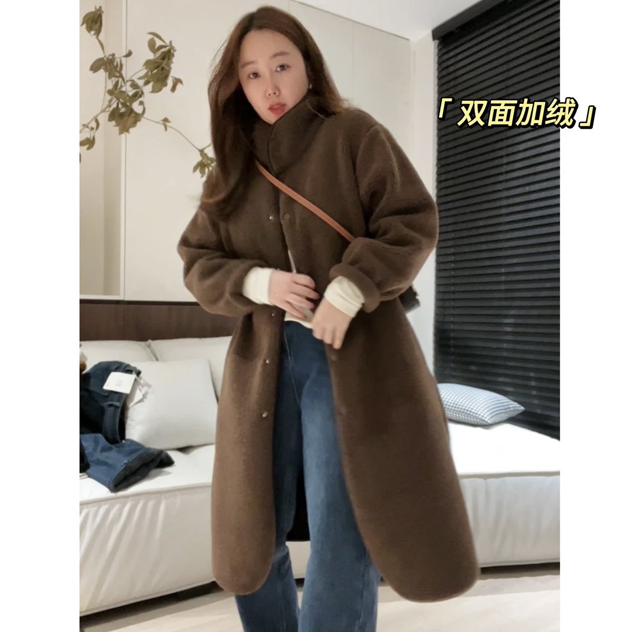 加绒保暖颗粒简约长裤