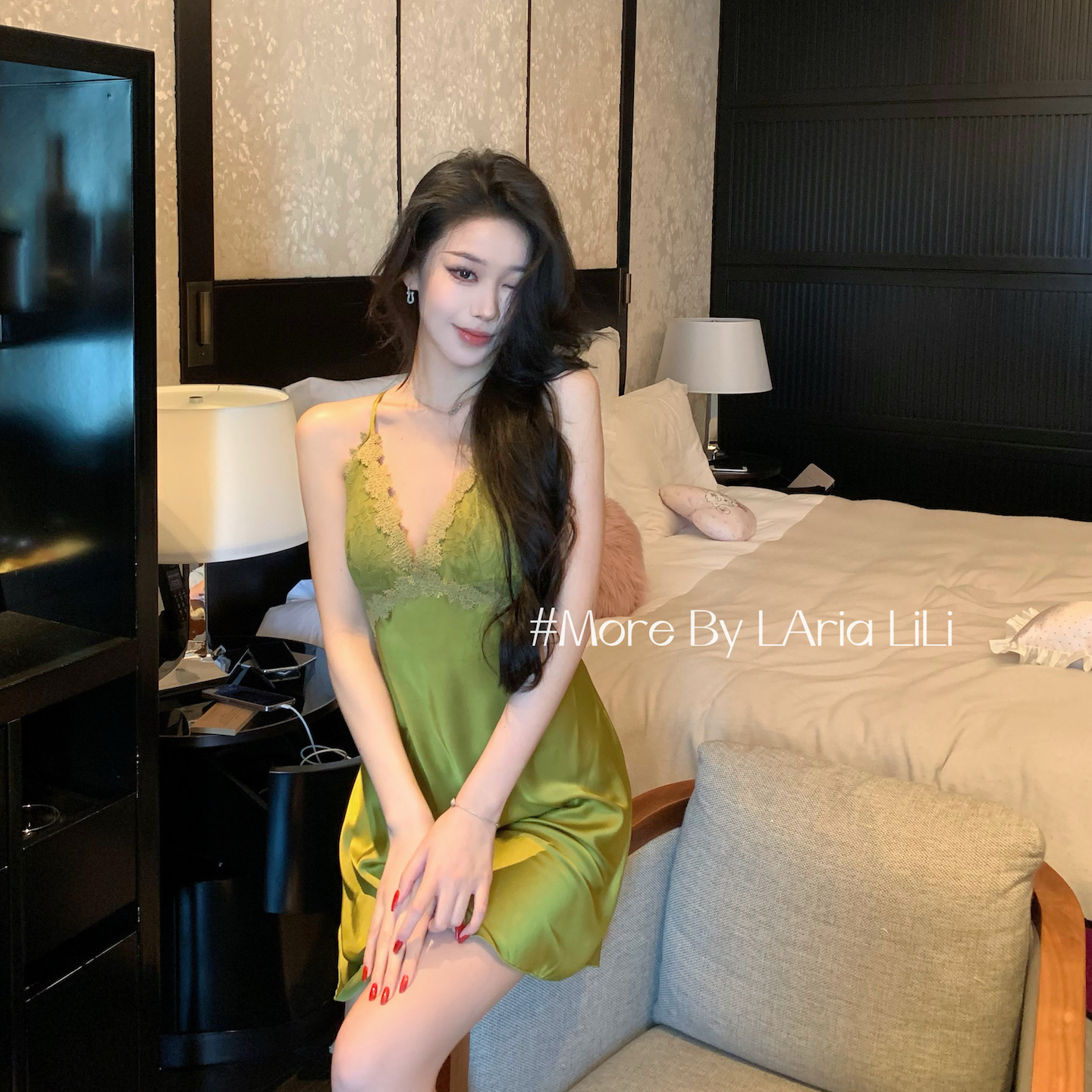 LAria欲御双修 性感冰丝睡裙2025新款夏季纯欲风吊带睡衣女家居服