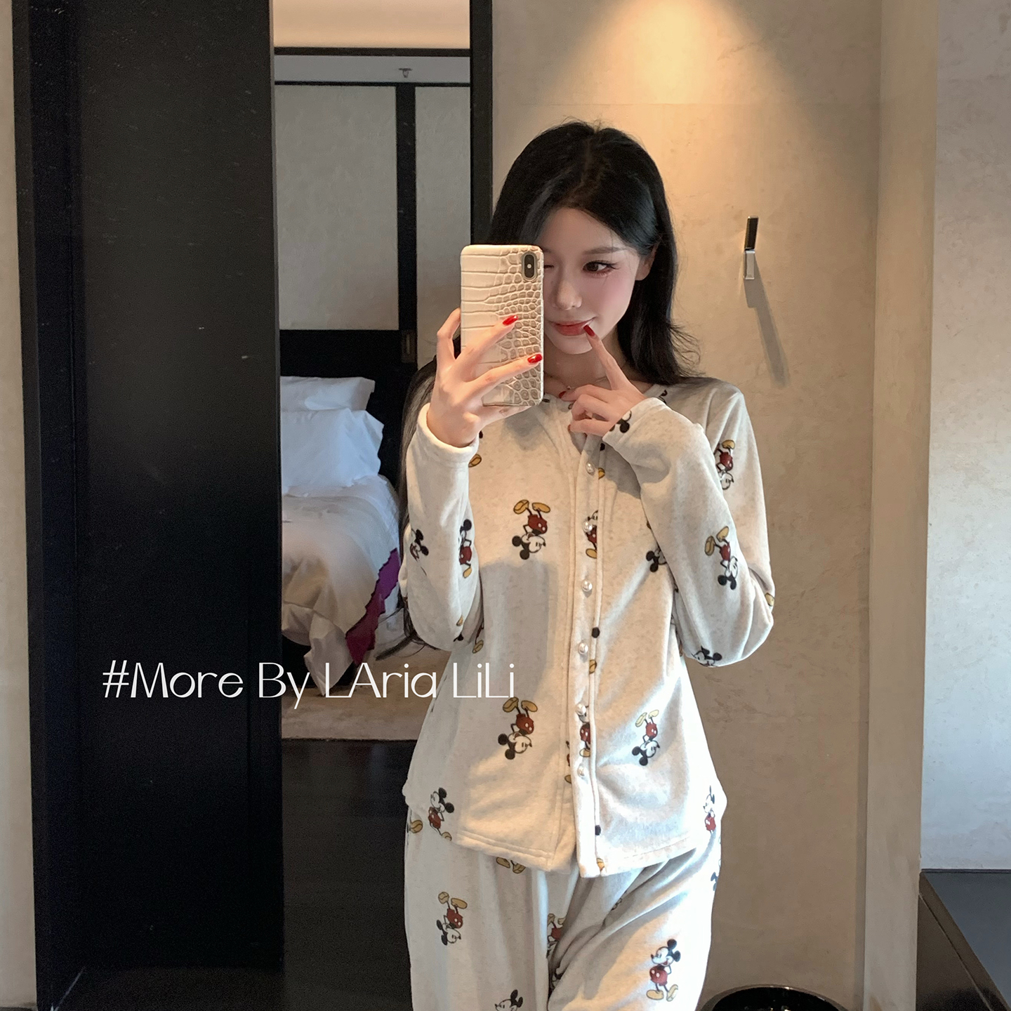 LAria米奇套装 海岛绒冬季加绒加厚睡衣女2025新款秋冬款家居服