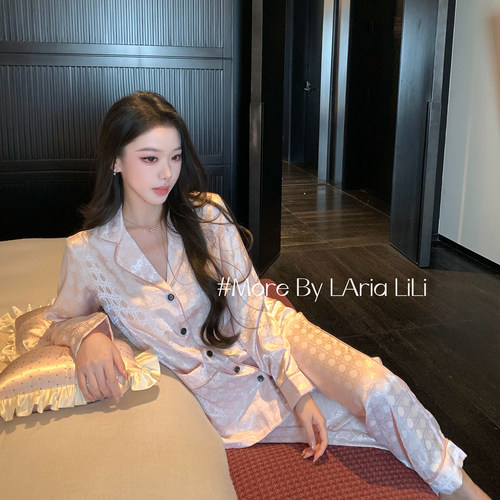 LAria樱花高定 奢华天丝冰丝睡衣女2026新款春秋季性感纯欲家居服