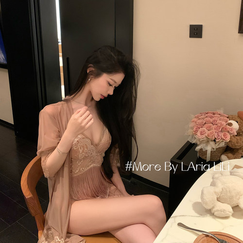 LAria粉黛佳人 性感网纱睡衣女2026新款纯欲风吊带睡裙夏季家居服