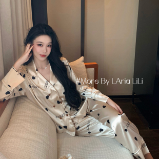 2025新款 冰丝秋季 纯欲风家居服 性感睡衣女春秋款 LAria治愈系少女