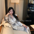 家居服套装 LAria老钱套装 纯欲风秋冬款 2025新款 金丝绒睡衣女冬季