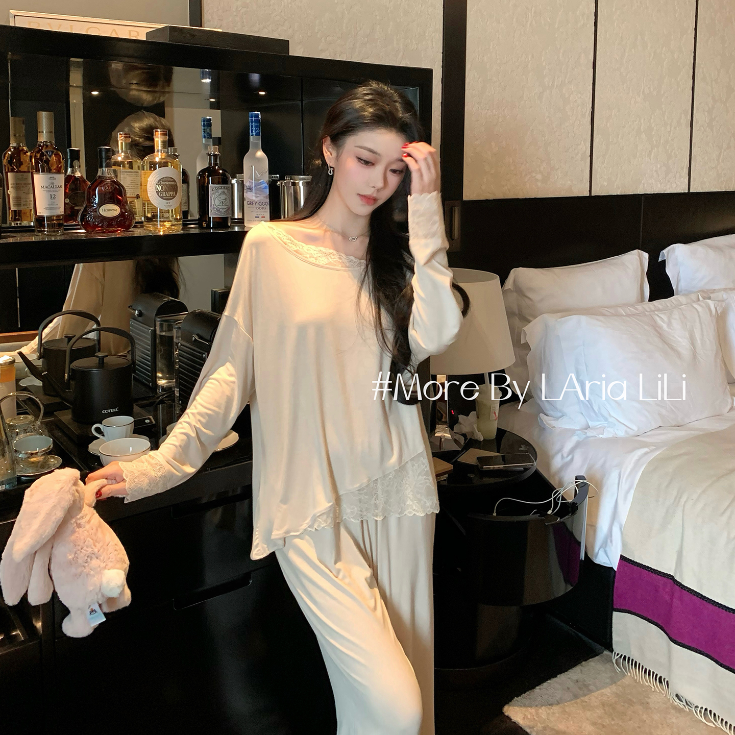 LAria柔肤系列 莫代尔睡衣女春秋款打底保暖内衣2025新款家居服