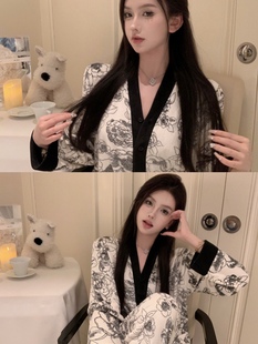 海岛绒家居服月子 双面绒睡衣女冬宽松大码 LAria 保暖内衣套装