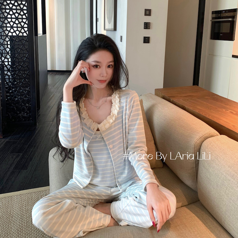 摇篮曲 海岛绒睡衣女秋冬款2025新款秋冬季纯欲风家居服三件套