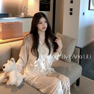 秋冬季 LAria贵气佳人 家居服套装 2025新款 金丝绒性感睡衣女春秋款