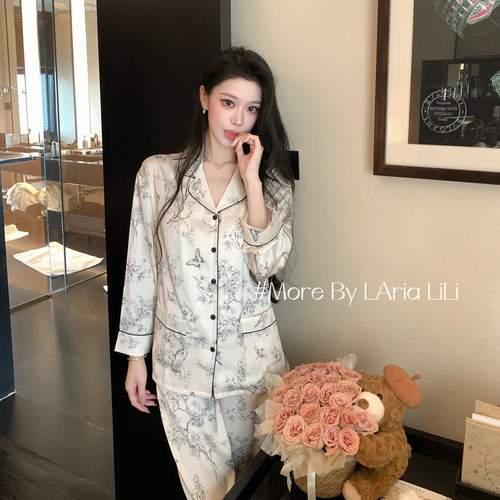 LAria东方美学 睡衣女2026新款冰丝纯欲风秋季高级感家居服套装