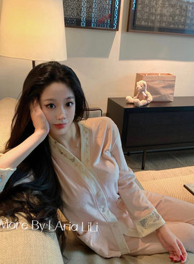 斑斓蝴蝶 海岛绒长袖睡衣女秋款2026新款秋冬季薄绒高级感家居服