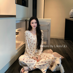 秋冬款 海岛绒加绒家居服2025新款 加厚 睡衣女冬季 LAria甜系樱桃