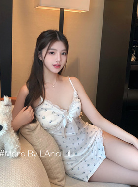 LAria*清纯白花 莫代尔吊带睡衣女性感睡裙春季2026新款家居服