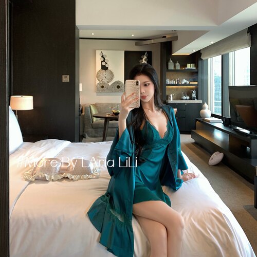 LAria巨显白 性感睡衣女冰丝2026新款吊带睡裙纯欲风家居服套装袍