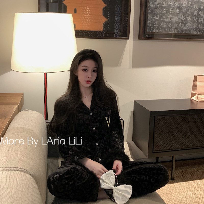 LA*超绝御姐感 金丝绒性感睡衣女秋冬款2025新款冬季高级感家居服