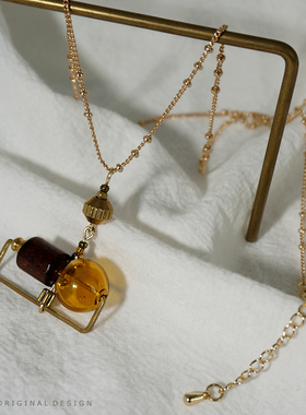 项链timexx原创手作玻璃球脖子