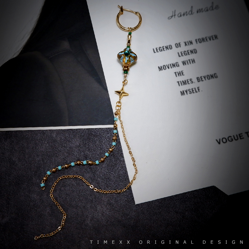 TIMEXX小众手作超长款捷克珠耳环