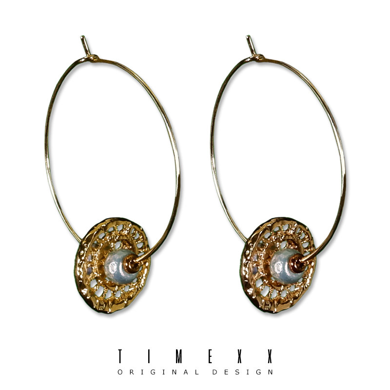 timexx独立设计气质金女手作耳环