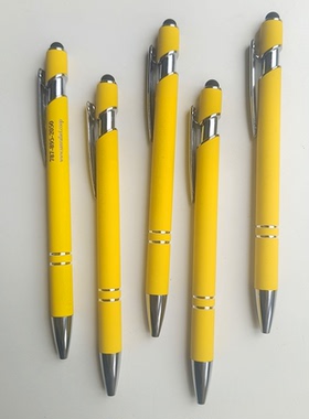 外贸按动触屏圆珠笔黑色5支A1-562