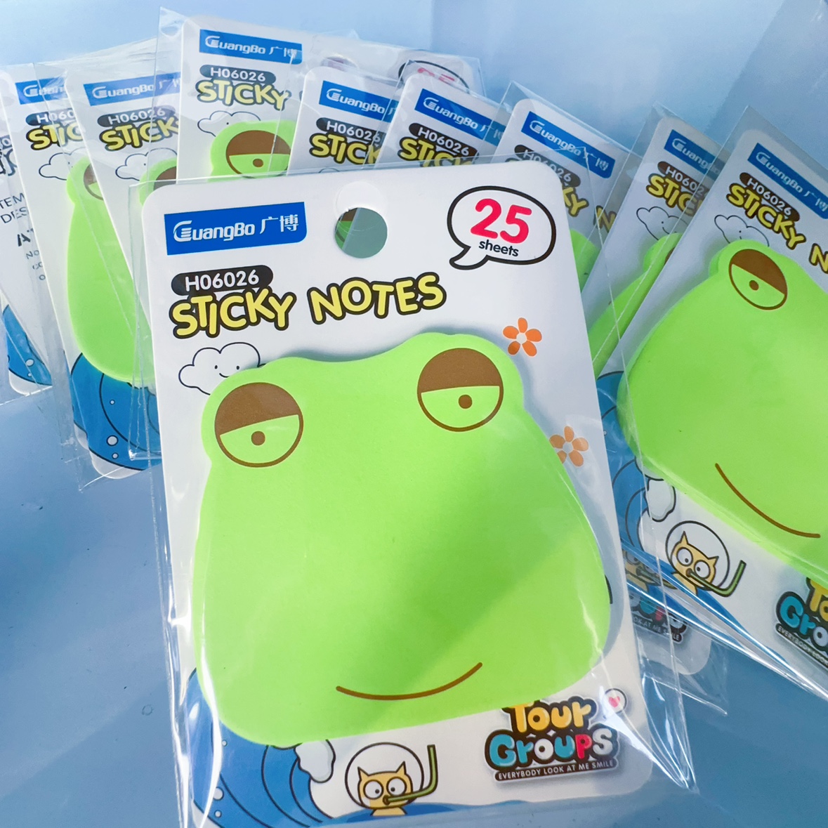 青蛙王子 荧光绿色便利贴记事贴 带粘性 15个 一个25张 3-1
