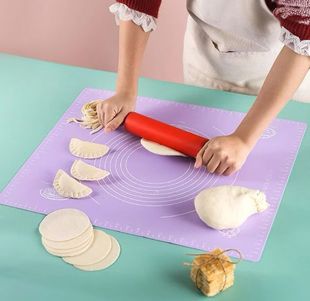 607 紫色一个B1 英国 硅胶揉面垫翻糖垫带刻度不粘烘焙工具