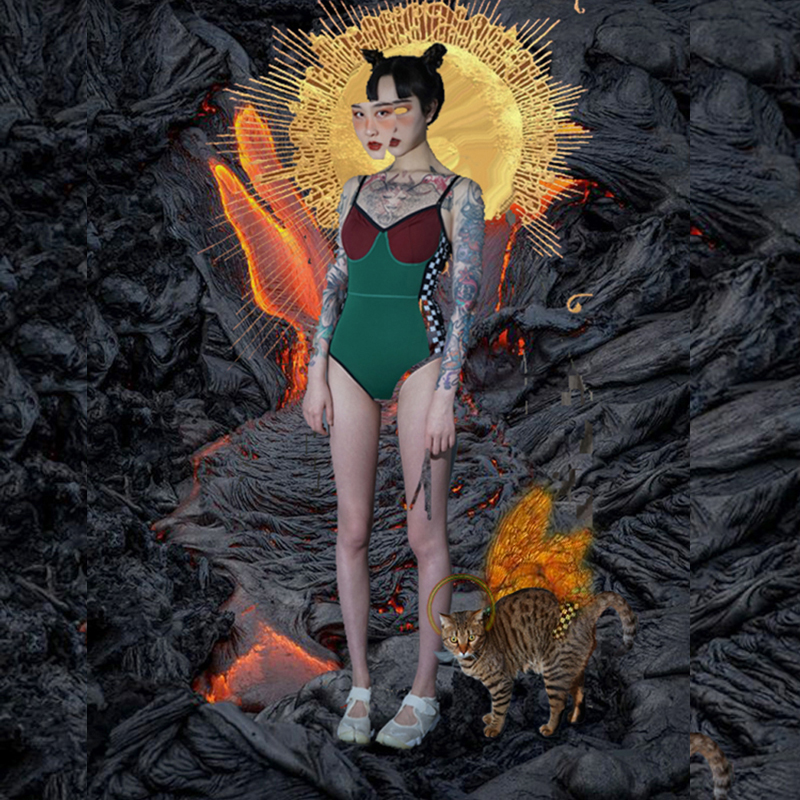 原创设计复古小众明星款连体泳衣