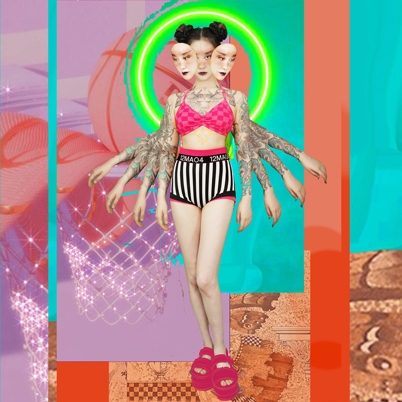 甜美系pink原创设计显瘦泳衣