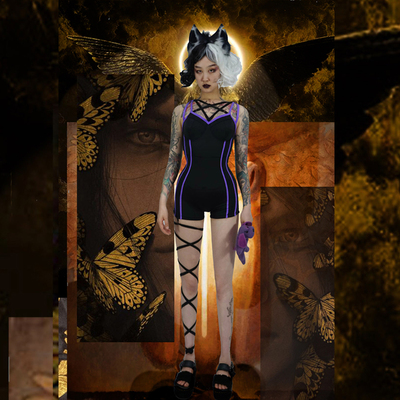 原创设计绳缚设计感平角泳衣女