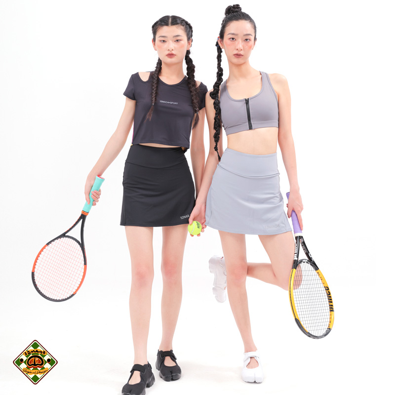 运动透气高腰户外跑步网球百褶裙