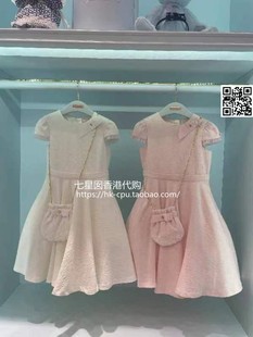 23春夏新品 代购 连衣裙力高芘熊正品 女童甜美公主风提花大裙摆短袖