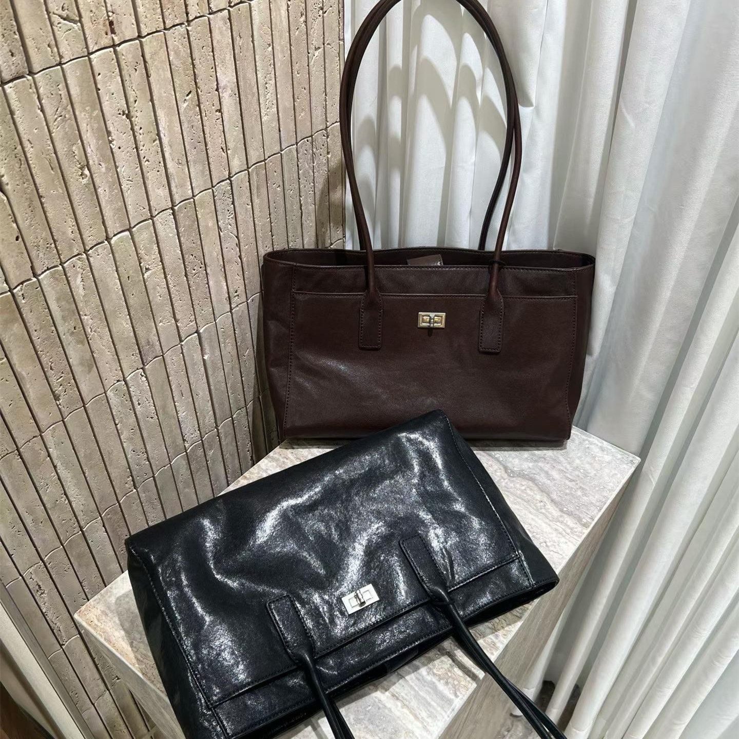 欧洲站真皮子母手提单肩包女