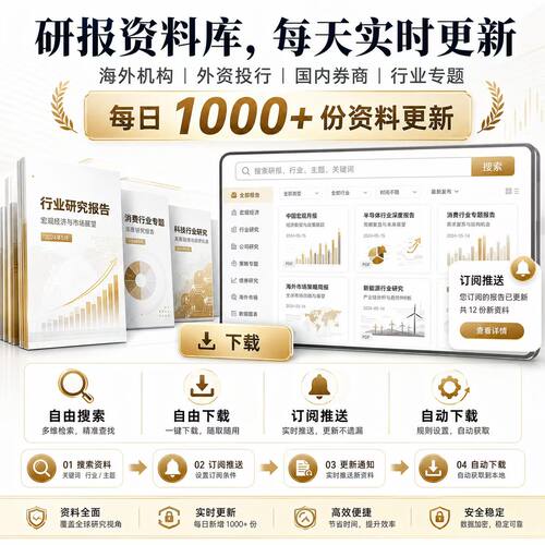 研报库实时更新可下载 日更1000+全品类研报 行业/宏观/券商报告