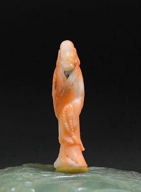 [原创]达摩天然海洋有机半宝石纯手工雕刻小件 0.9g 楼叔孤品