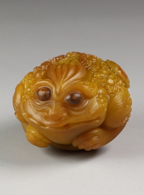 [原创]战国红玛瑙三足招财蟾蜍小摆件天然眼睛俏色雕刻楼叔孤品