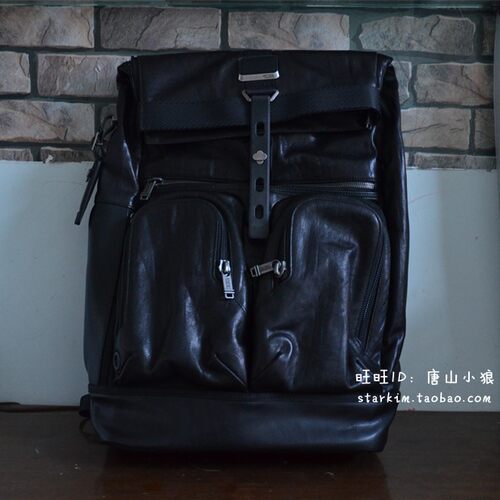 途明真皮双肩背包