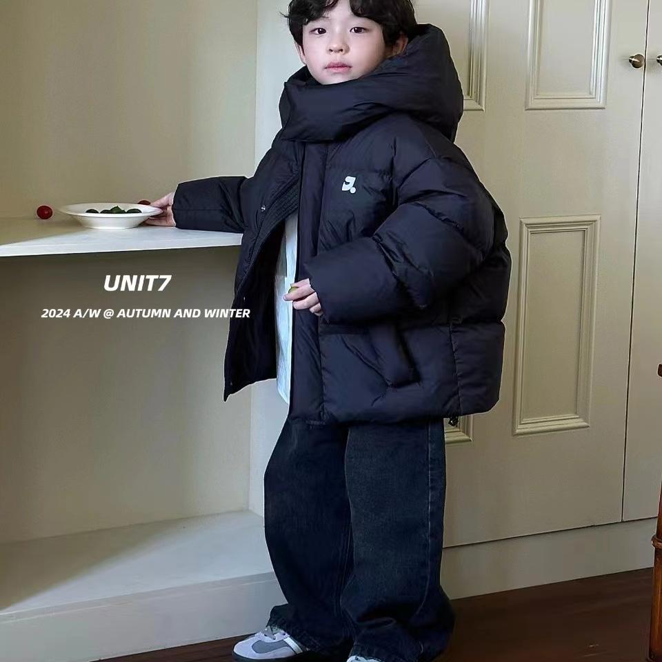 冬季羽绒服白鸭绒连帽宽松色百搭休闲中大童24SU163